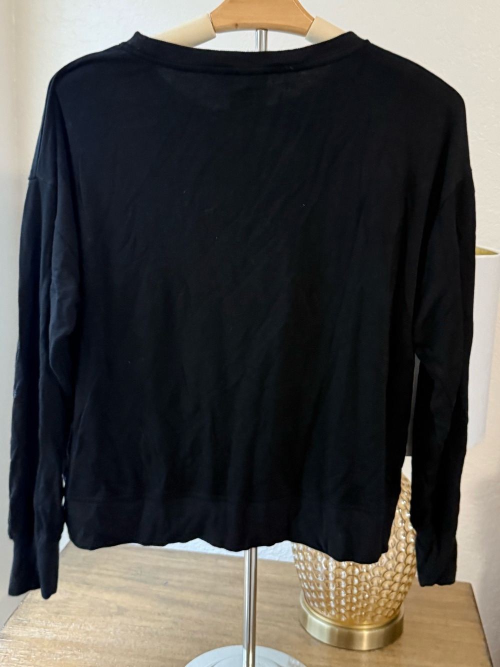 Cynthia Rowley Black Sweater with Gold Sequin Gingerbread Motifs - Picture 5 of 5